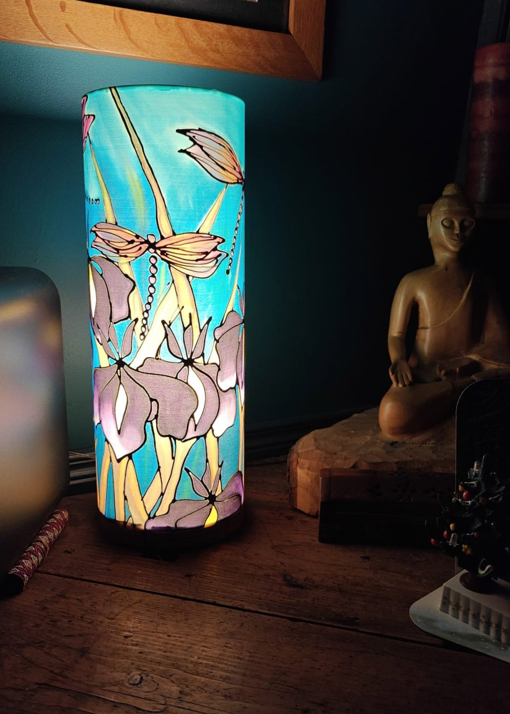 Purple dragon silk table lamp