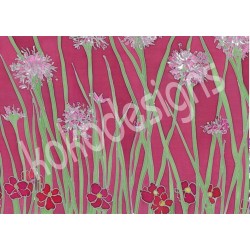 Pink agapanthus print tablelight
