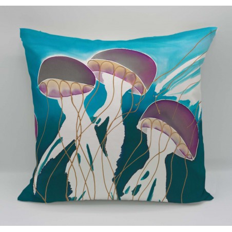 Jellyfish cotton print cushion