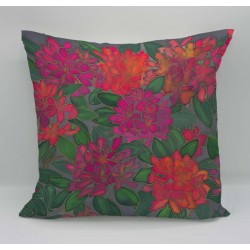 Rhododendron cotton print cushion