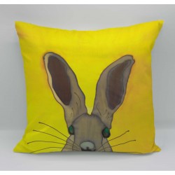 Hare cotton print cushion