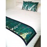 White foxgloves silk table runner/ bed shawl