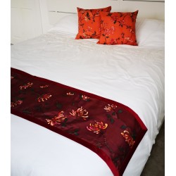 Honeysuckle silk table runner/ bed shawl