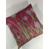 Pink agapanthus silk cushion