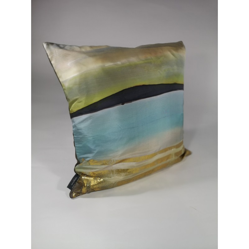 Copper shoreline silk cushion