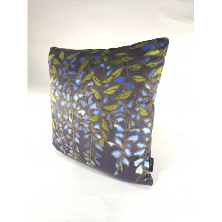 Wisteria velvet print cushion