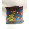Treefrog velvet print cushion