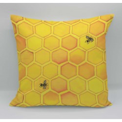 Honeycomb velvet print cushion