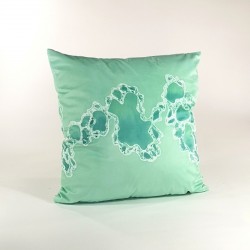Seafoam velvet print cushion