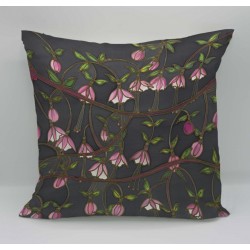 Fuchsia velvet print cushion