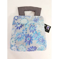 Vintage style silk blue daisy bag