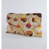 Vintage clutch style silk amber bag