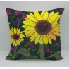 Sunflower velvet print cushion