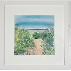 Path to the beach framed bamboo print