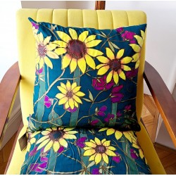 Sunflower silk cushion