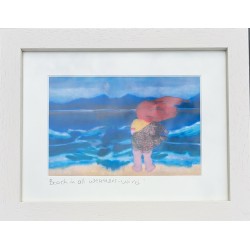 Beach in all weathers bamboo print -snow