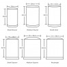 Table light sizes