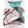 Robin velvet print cushion