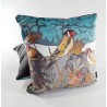 Goldfinches velvet print cushion