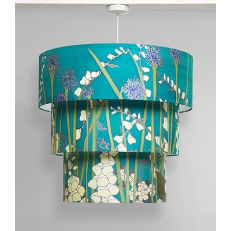 White foxglove silk tiered ceiling light