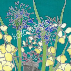 White foxglove bamboo print